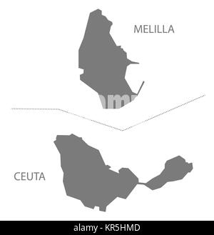 Melilla Stadt Karte, Melilla, Spanien, Europa ...