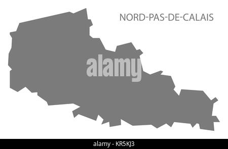 Nord-Pas-de-Calais Frankreich Karte grau Stockfoto