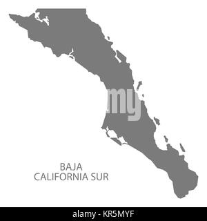 Baja California Sur Mexiko Karte grau Stockfoto