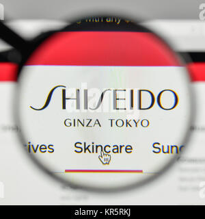 Mailand, Italien - 1. November 2017: Shiseido Logo auf der Homepage. Stockfoto