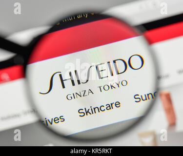 Mailand, Italien - 1. November 2017: Shiseido Logo auf der Homepage. Stockfoto