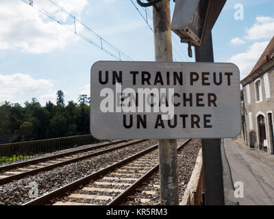 Französische Bahn Verkehrsschild Stockfoto