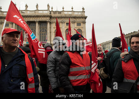 Turin, Piemont, Italien. 18 Dez, 2017. Turin, Italy-December 18, 2017: Nationale demonstration Streik in der Baubranche in Turin Credit: Stefano Guidi/ZUMA Draht/Alamy leben Nachrichten Stockfoto