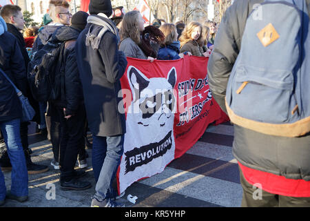 Wien, Österreich. Dezember 2017 18. Protest außerhalb der rechtsextremen Partei der Freiheit verbindet die Koalition aus Österreich. Jordanien Adkins/Alamy leben Nachrichten Stockfoto