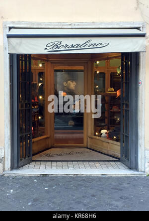 Rom, Italien. 19 Dez, 2017. Die borsalino Boutique in Rom, Italien, 19. Dezember 2017 fotografiert. Credit: Alvise Armellini/dpa/Alamy leben Nachrichten Stockfoto