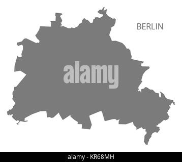 Berlin Deutschland Karte grau Stockfoto