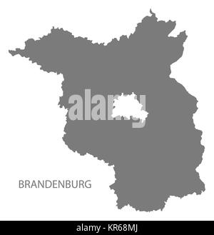 Brandenburg Deutschland Karte grau Stockfoto