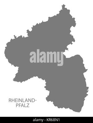 Rheinland-Pfalz Deutschland Karte grau Stockfoto