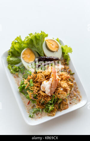 Winged Bohnen-Salat mit Garnelen Stockfoto