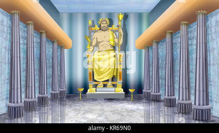 Statue des Zeus in Olympia Stockfoto