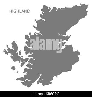 Highland Schottland Karte grau Stockfoto