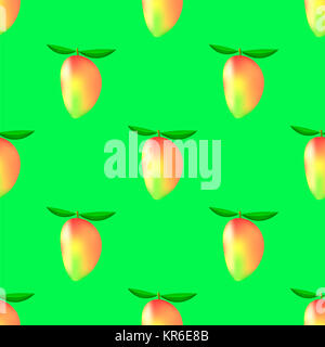 Nahtlose Mango-Frucht-Muster Stockfoto