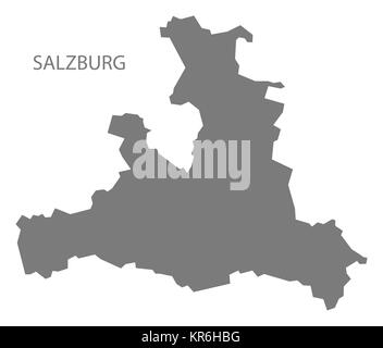 Salzburg Austra Karte grau Stockfoto