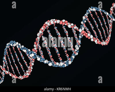 Digitale Illustration eines DNA-Modell, das auf wissenschaftlichen Hintergrund. 3D-Rendering Stockfoto