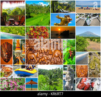 Einstellen von Bilder mit Blick auf die Insel Bali Stockfoto