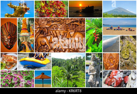 Einstellen von Bilder mit Blick auf die Insel Bali Stockfoto