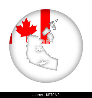 Kanada Nordwest Territorien Karte Flagge button Stockfoto
