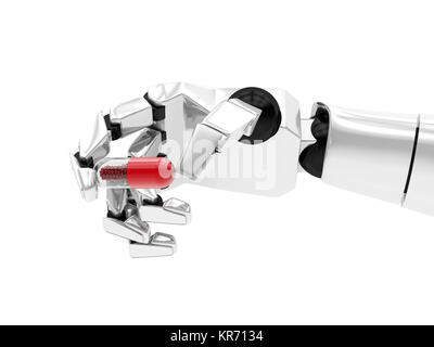 Konzept einer mechanischen Arm mit der Droge. 3D-Rendering Stockfoto