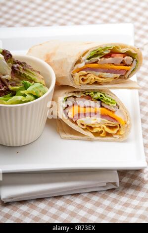 Club Sandwich Pita Brot roll Stockfoto