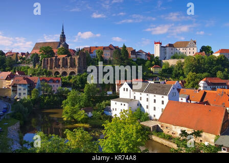 Bautzener Ortenburg und Nicolai Kirche Ruine - Schloss Ortenburg und St. Nikolai Kirche Ruine, Bautzen, Sachsen, Deutschland Stockfoto