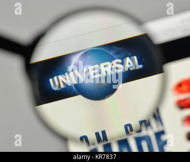 Mailand, Italien - 1. November 2017: Universal Logo auf der Homepage. Stockfoto