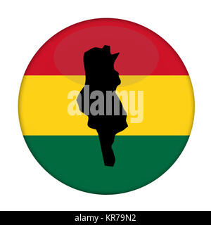 Tunesien Karte auf einem rastafari Flagge button Stockfoto