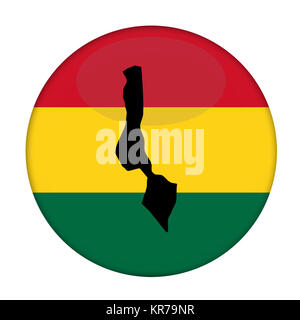 Malawi Karte auf einem rastafari Flagge button Stockfoto