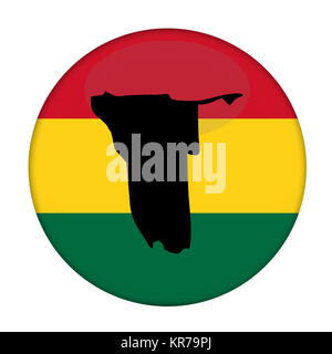 Namibia Karte auf einem rastafari Flagge button Stockfoto