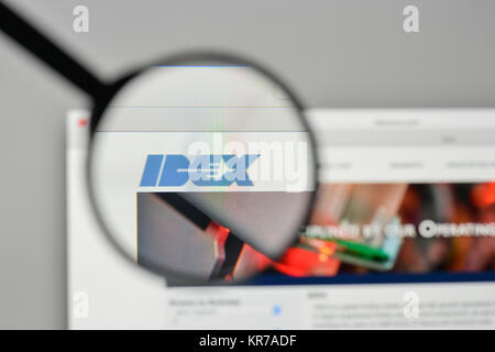 Mailand, Italien - 1. November 2017: IDEX Logo auf der Homepage. Stockfoto