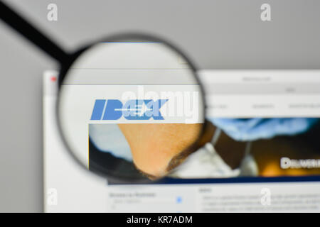 Mailand, Italien - 1. November 2017: IDEX Logo auf der Homepage. Stockfoto