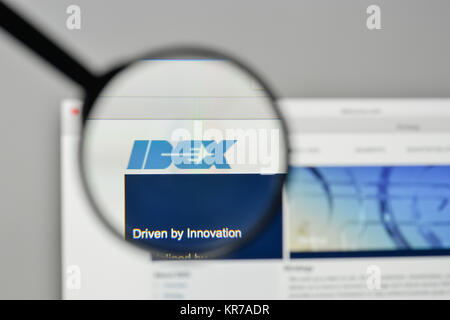 Mailand, Italien - 1. November 2017: IDEX Logo auf der Homepage. Stockfoto