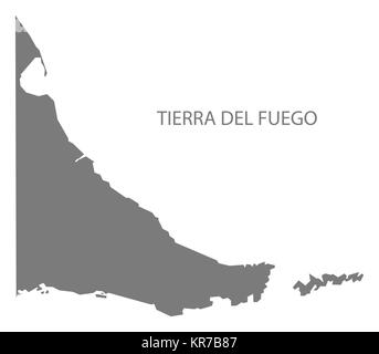 Tierra del Fuego Argentinien Karte grau Stockfoto