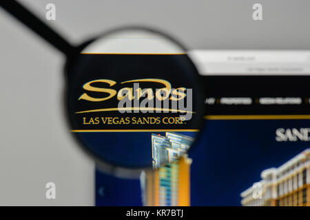 Mailand, Italien - 1. November 2017: Las Vegas Sands Logo auf der Homepage. Stockfoto