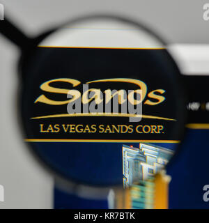 Mailand, Italien - 1. November 2017: Las Vegas Sands Logo auf der Homepage. Stockfoto