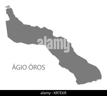 Agio Oros Griechenland Karte grau Stockfoto