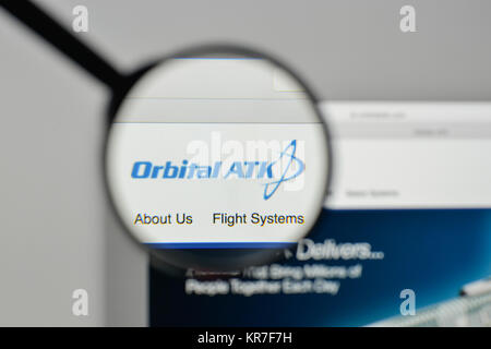 Mailand, Italien - 1. November 2017: Orbital ATK Logo auf der Homepage. Stockfoto