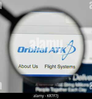 Mailand, Italien - 1. November 2017: Orbital ATK Logo auf der Homepage. Stockfoto