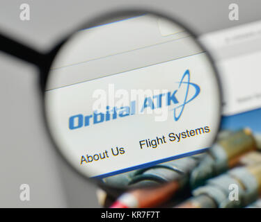 Mailand, Italien - 1. November 2017: Orbital ATK Logo auf der Homepage. Stockfoto