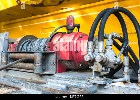 Detail-Foto von der Auto-Winde. Stockfoto