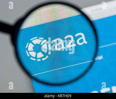 Mailand, Italien - 10 August 2017: A2A homepage. Es. A2 ein Logo sichtbar. Stockfoto