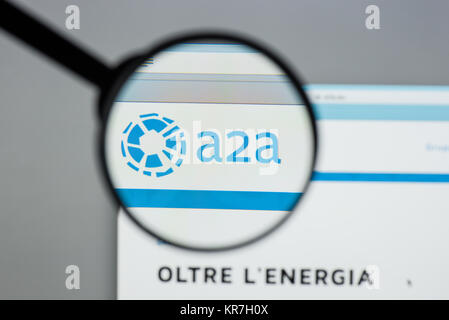 Mailand, Italien - 10 August 2017: A2A homepage. Es. A2 ein Logo sichtbar. Stockfoto