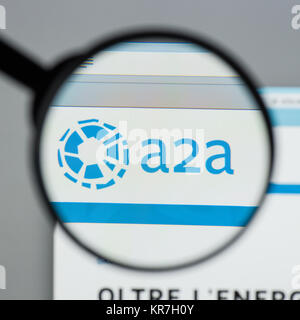 Mailand, Italien - 10 August 2017: A2A homepage. Es. A2 ein Logo sichtbar. Stockfoto