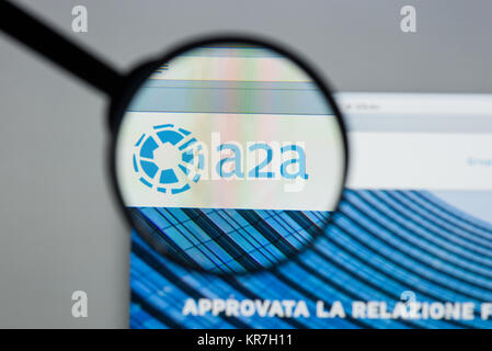 Mailand, Italien - 10 August 2017: A2A homepage. Es. A2 ein Logo sichtbar. Stockfoto
