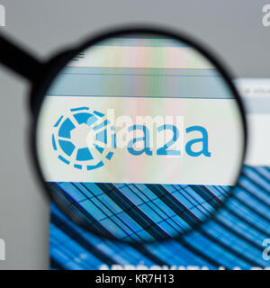 Mailand, Italien - 10 August 2017: A2A homepage. Es. A2 ein Logo sichtbar. Stockfoto