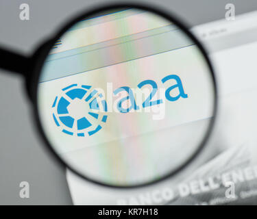 Mailand, Italien - 10 August 2017: A2A homepage. Es. A2 ein Logo sichtbar. Stockfoto