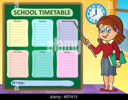 Wöchentliche Schule Zeitplan Konzept 7. Stockfoto