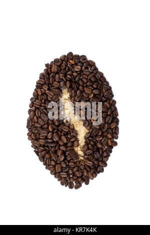 Ansicht von oben Bild von Kaffeebohnen Stockfoto