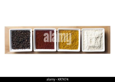 Draufsicht der Gewürze Stockfoto