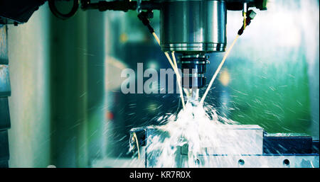 Nahaufnahme von CNC-Maschine Stockfoto