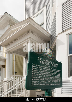 St. Mary's Bank die ersten Credit Union in den Vereinigten Staaten, Manchester NH Stockfoto